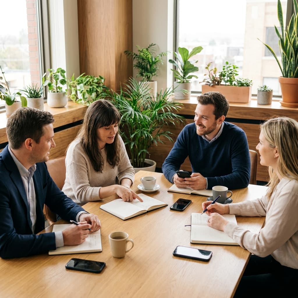 Church team using text messaging tools for ministry communication